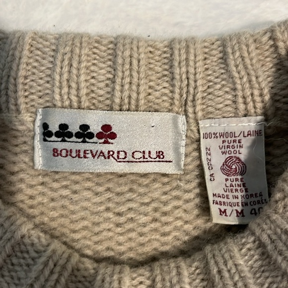 Vintage Boulevard Club Canadian canoe scene wool sweater - Picture 4 of 7
